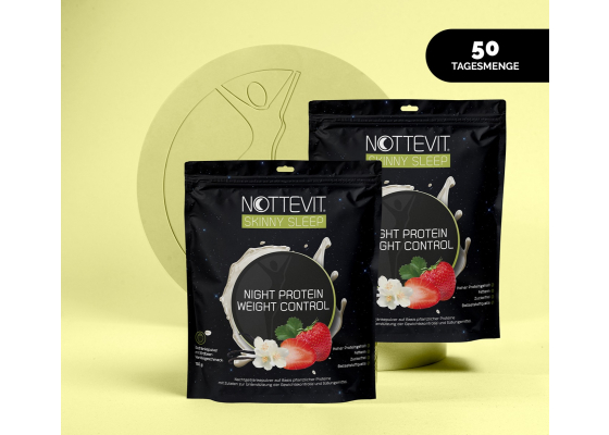 Nottevit Skinny Sleep Night Protein Gewichtskontrolle - Erdbeer-Vanille-Geschmack (50 Portionen)