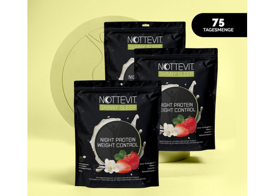 Nottevit Skinny Sleep Night Protein Gewichtskontrolle - Erdbeer-Vanille-Geschmack (75 Portionen)